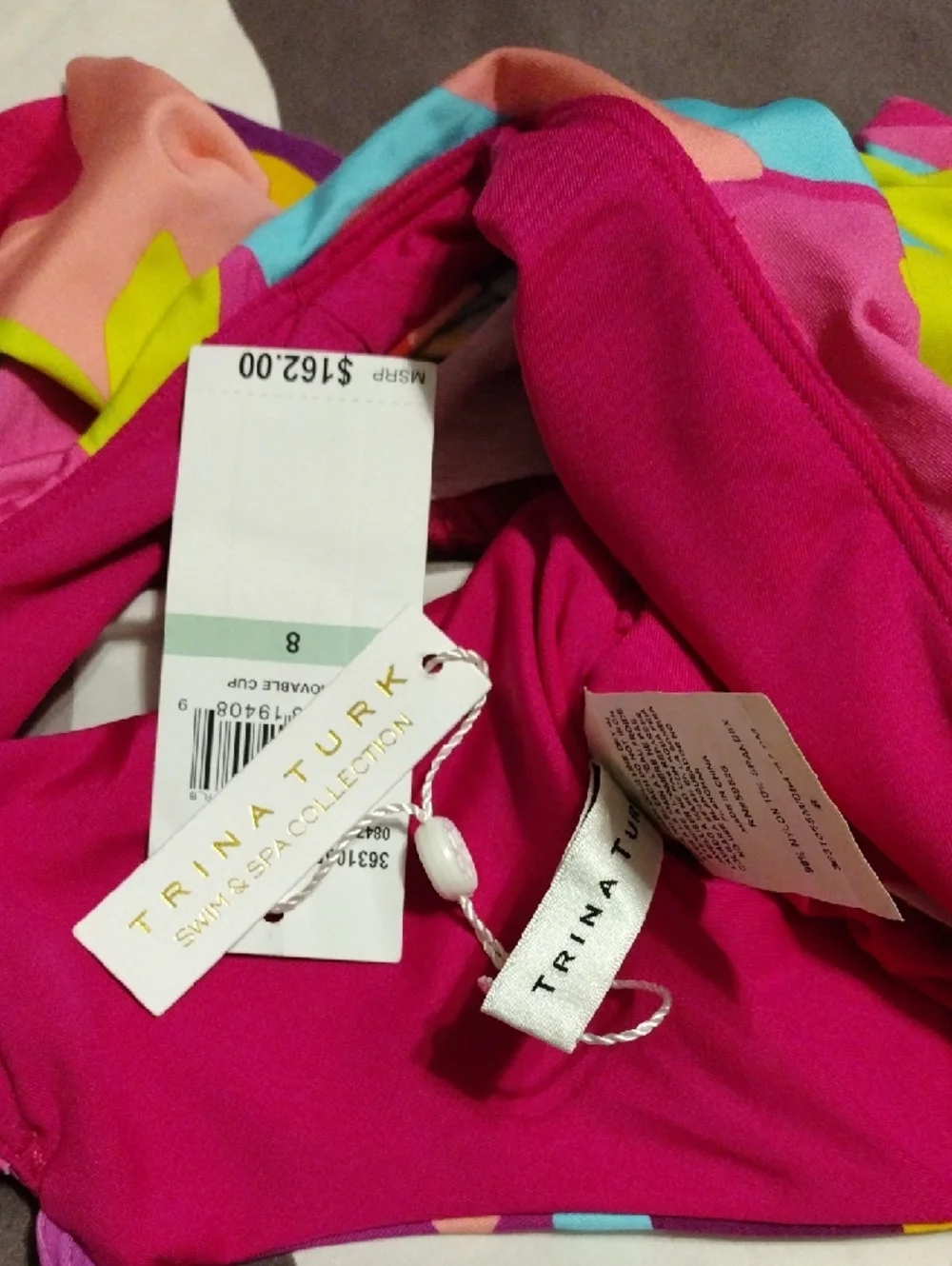 Trina Turk Multi-Color Floral Ruffle One-Piece - Picture 6 of 6